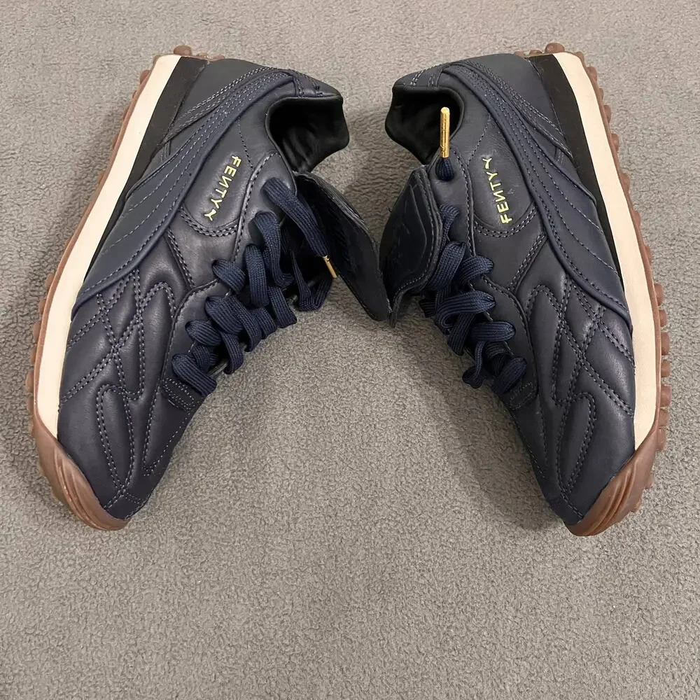 FENTY x PUMA Avanti Sneakers Womens Sz 7 Navy Blue Leather Athleisure Blokecore